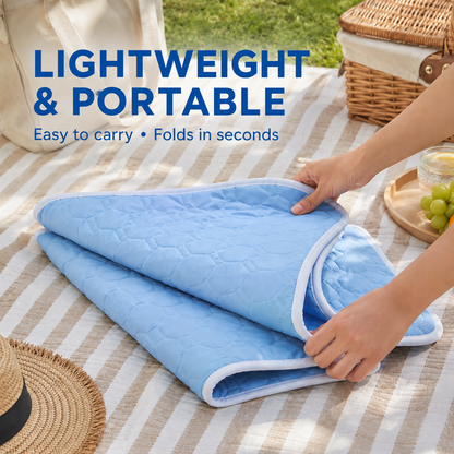 Pet Cooling Mat for Cats & Dogs - Free Grooming Glove Included!